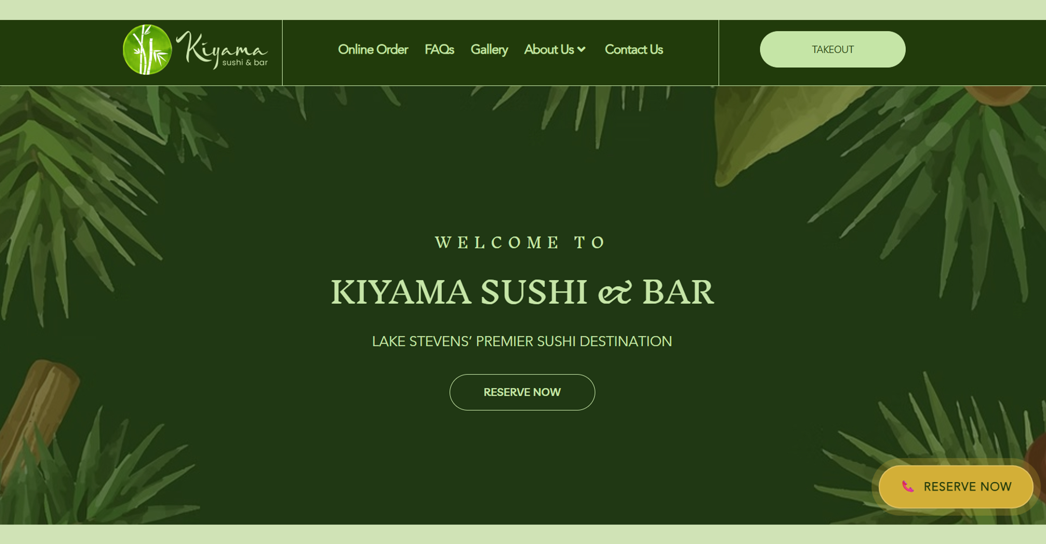 Kiyama Sushi & Bar website preview